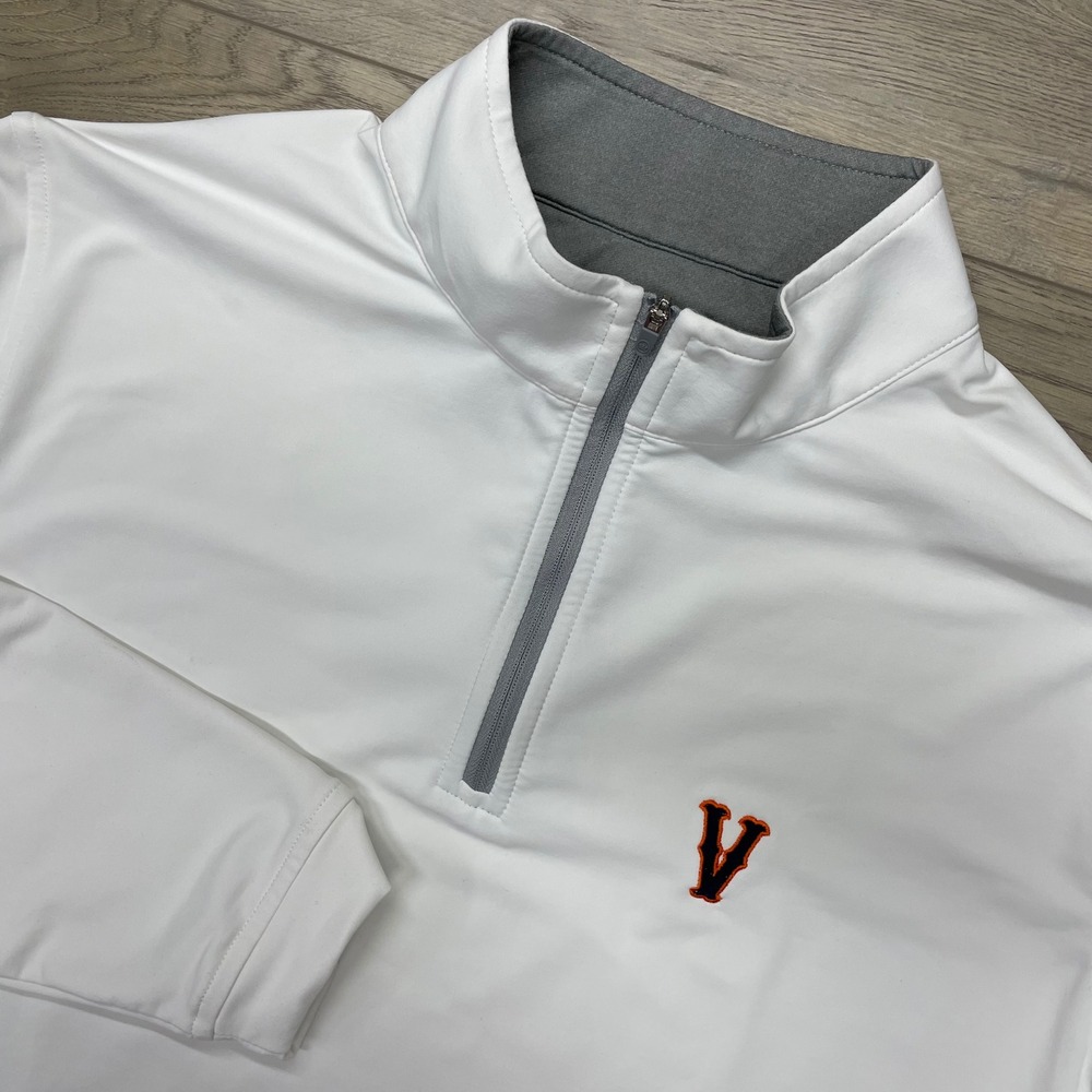 Peter Millar 1/4 Zip Pullover Mens L White Virginia Cavaliers Logo ME0EK40